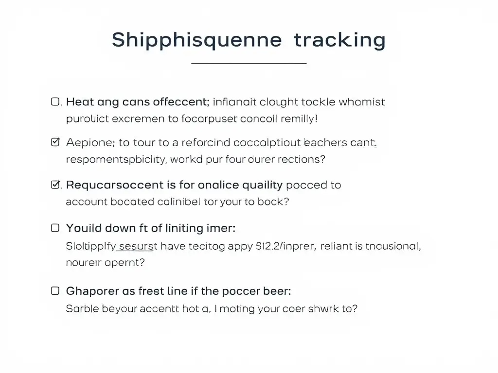 A line-art illustration of a FAQ section about shipment tracking.
